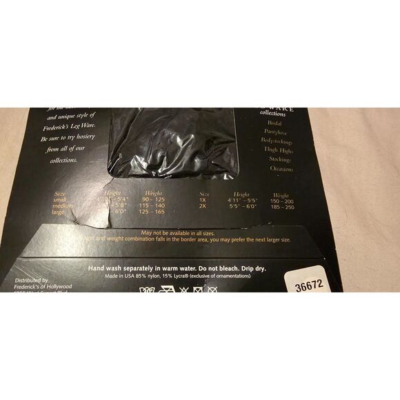 Fredricks Leg Ware Black 1x - Picture 3 of 3